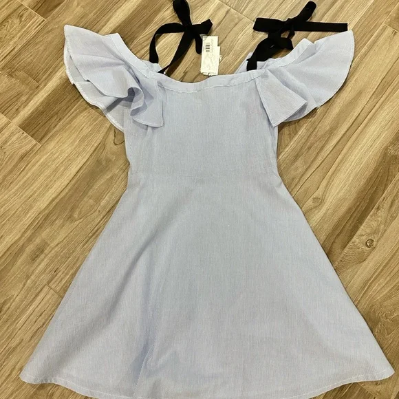 NWT Beautiful and feminine A-Line Sugar+Lips Light Blue Off-Shoulder Dress Sz S - Picture 16 of 16
